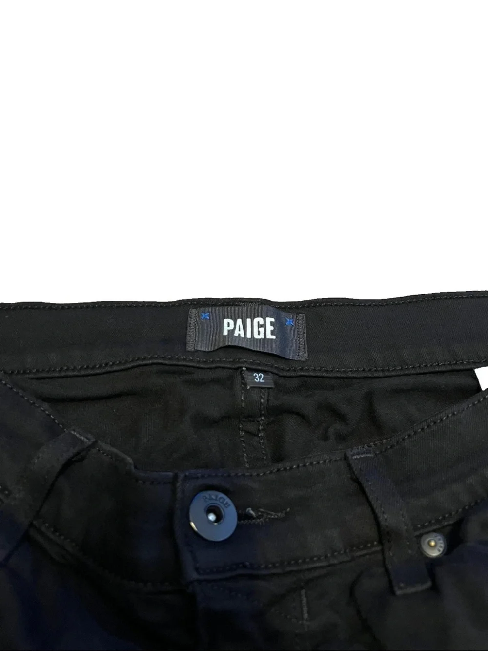 Paige Federal Slim Straight Leg Jeans Black Shadow Stretch Denim Mens 32x32